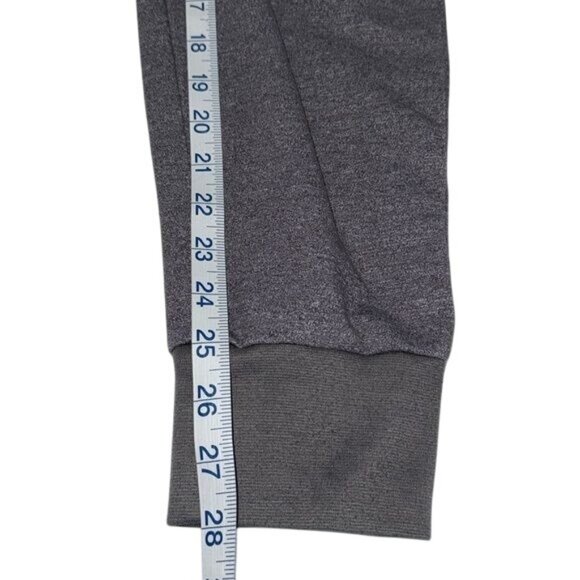 Mens Heather Gray Jogger Pants With Elastic Waist & Drawstring Ribbed Cuffs & Si - Picture 8 of 8